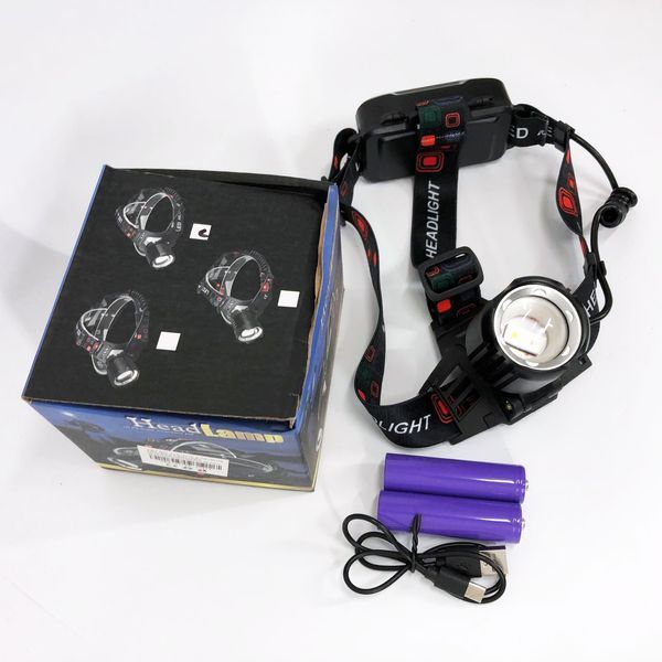 Фонарь налобный PLD-T115-2PM10-TG (white+blue), Фонарь аккумуляторный для рыбалки, водонепроницаемый 00022960 фото