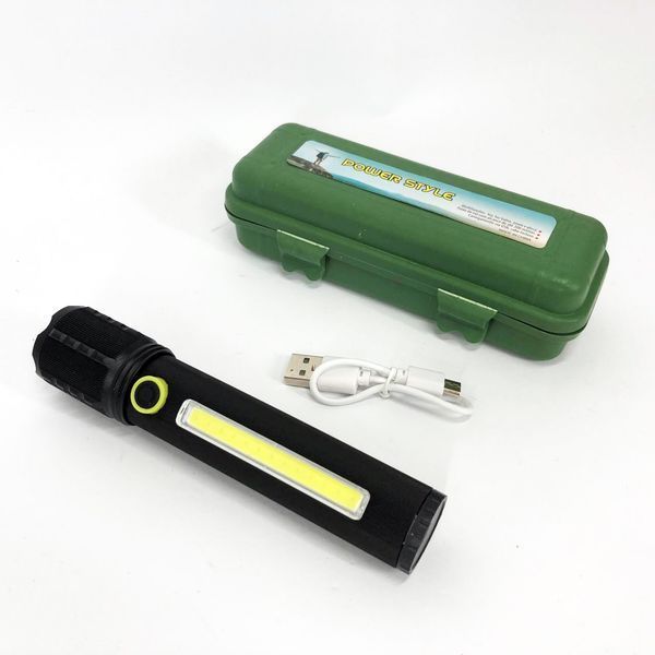 Карманный фонарик Police TD-C82/C72-P50+COB оснащен светодиодами, функцией зума, встроенным аккумулятором 00022941 фото