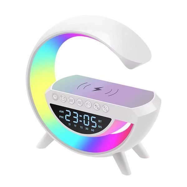 Настольная смарт лампа-ночник G-Smart BT-3401 с беспроводной зарядкой, колонкой и часами 00013470 фото
