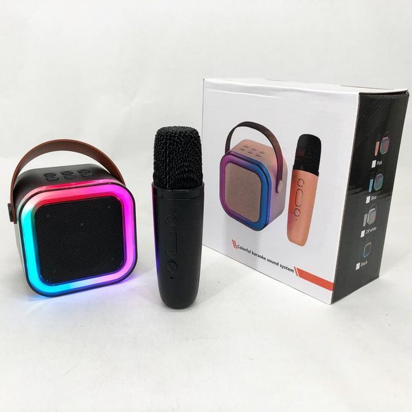 Портативна колонка з караоке мікрофоном та RGB підсвічуванням K12 10W Bluetooth. Колір: чорний 00016342 фото