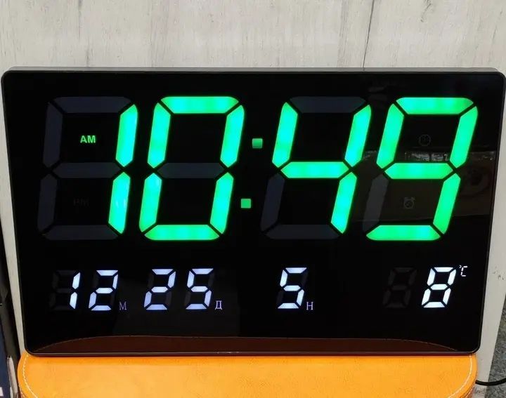 Настенные LED часы 3308 с термометром и календарем 00022536 фото