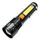 Фонарь аккумуляторный Bailong BL-P716-P50+COB white+red, Портативный светодиодный фонарь с зарядкой 00023054 фото 3
