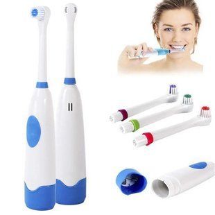 Электрическая зубная щетка с насадками Electric ToothBrush на батарейках 00015600 фото