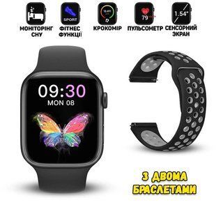 Розумний смарт годинник Smart Watch T55 з 2 ремінцями, підтримка дзвінків, спортивні режими, вологозахист ip 67 00022478 фото