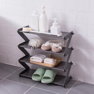 Полка для обуви органайзер компактный стойка складная Shoe Rack YH 8802 хранение вещей и обуви 4 полки. Цвет: серый 00013592 фото