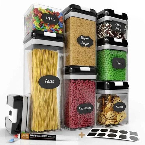 Набор контейнеров для еды FOOD Storage Container Set на защелках с уплотнителем из 7 предметов 00019079 фото
