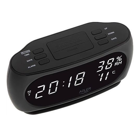 Настольные часы-будильник Adler AD 1186 Black 00015531 фото