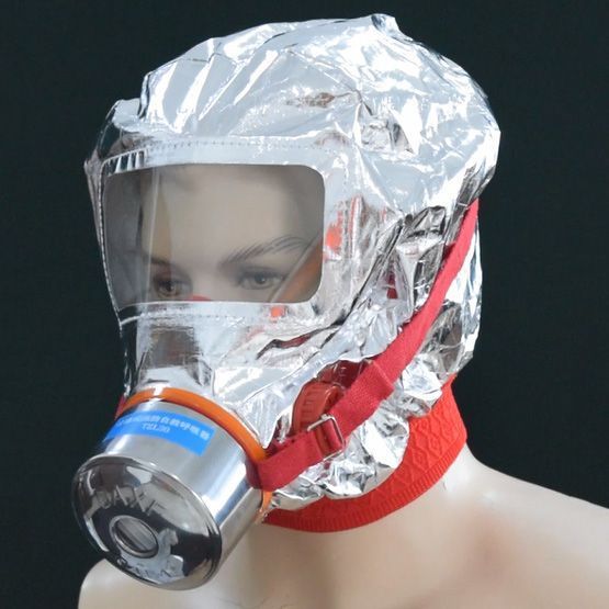 Маска противогаз из алюминиевой фольги, панорамный противогаз Fire mask защита головы от радиации 00014429 фото