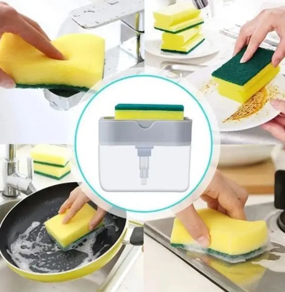 Диспенсер для миючого засобу натискний Soap Pump Sponge Caddy 00019334 фото