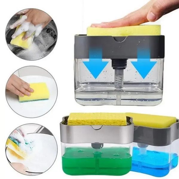 Диспенсер для миючого засобу натискний Soap Pump Sponge Caddy 00019334 фото