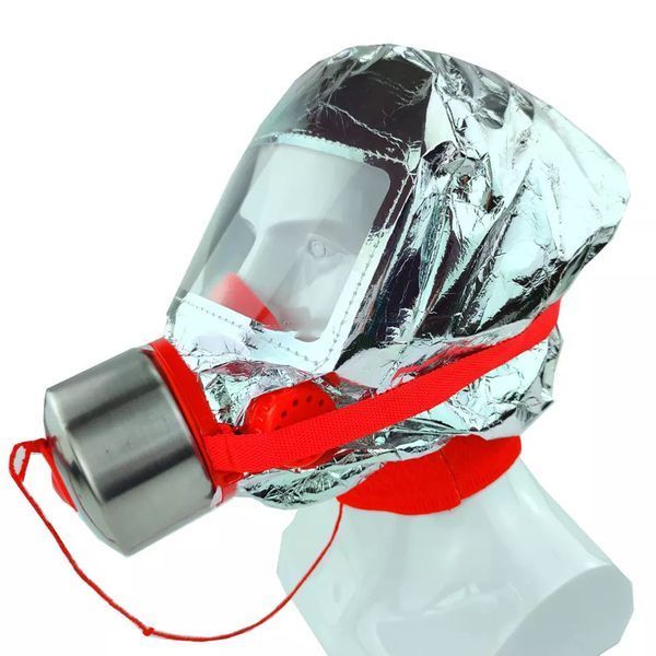 Маска противогаз из алюминиевой фольги, панорамный противогаз Fire mask защита головы от радиации 00014429 фото