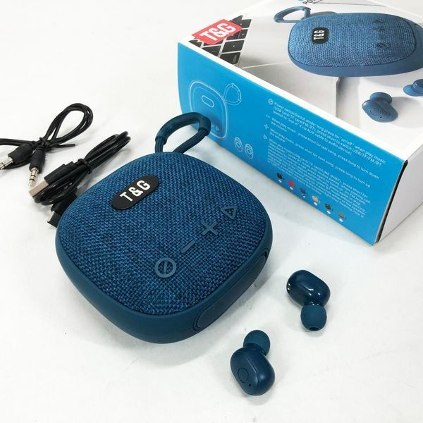 Колонка-Bluetooth із навушниками TG813. Колір: синій 00017753 фото