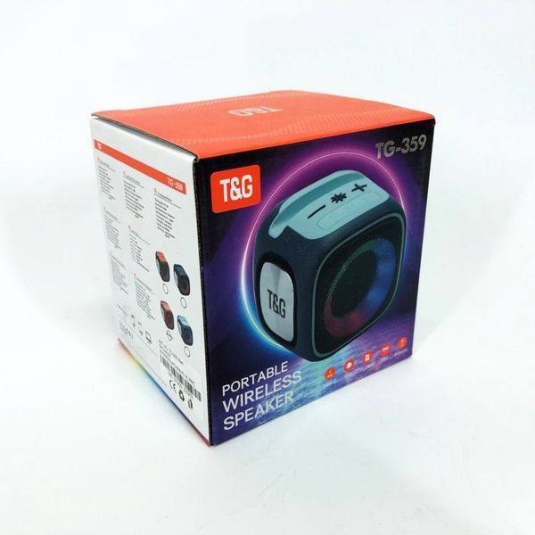 Портативная Bluetooth колонка TG359 7W с RGB подсветкой, Громкая блютуз колонка. Цвет: красный 00017255 фото