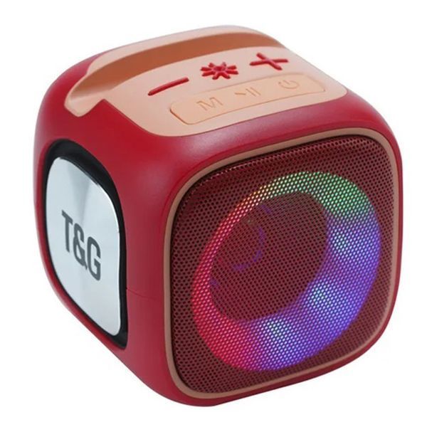 Портативная Bluetooth колонка TG359 7W с RGB подсветкой, Громкая блютуз колонка. Цвет: красный 00017255 фото