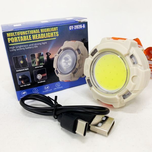 Ліхтар налобний CY-2026-B-COB+2LED(red)+2LED(blue) 00023225 фото