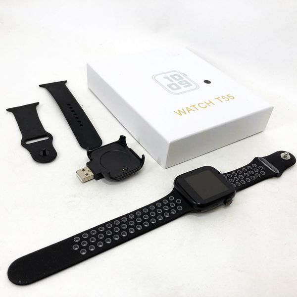 Умные смарт часы Smart Watch T55 с 2 ремешками, поддержка звонков, спортивные режимы, влагозащита ip 67 00022478 фото