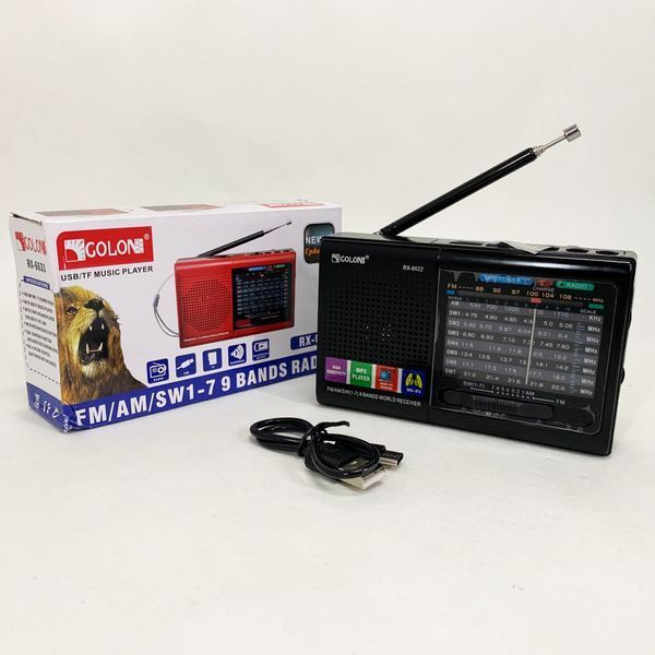 Портативна стовпчик радіо MP3 USB Golon RX-6622. Колір: чорний 00017701 фото