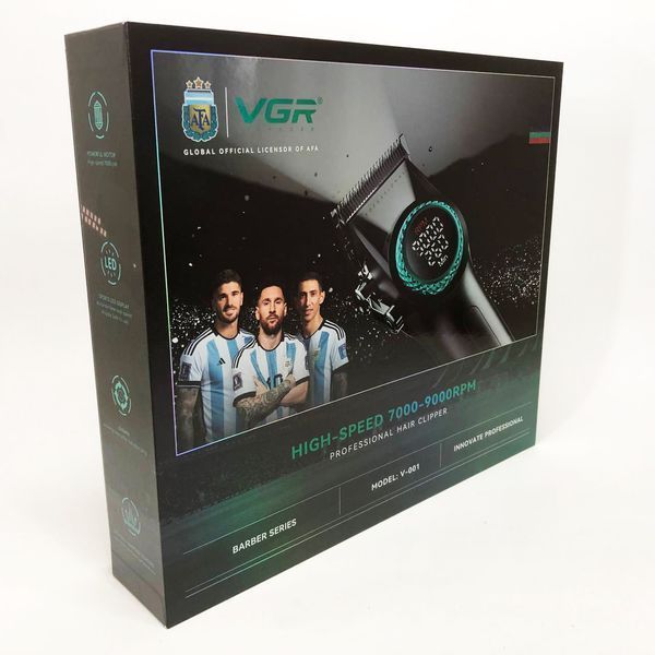 Профессиональная машинка для стрижки волос VGR V-001 с дисплеем 9000 об/мин и 10 насадками (1,5-24 мм) 00014481 фото