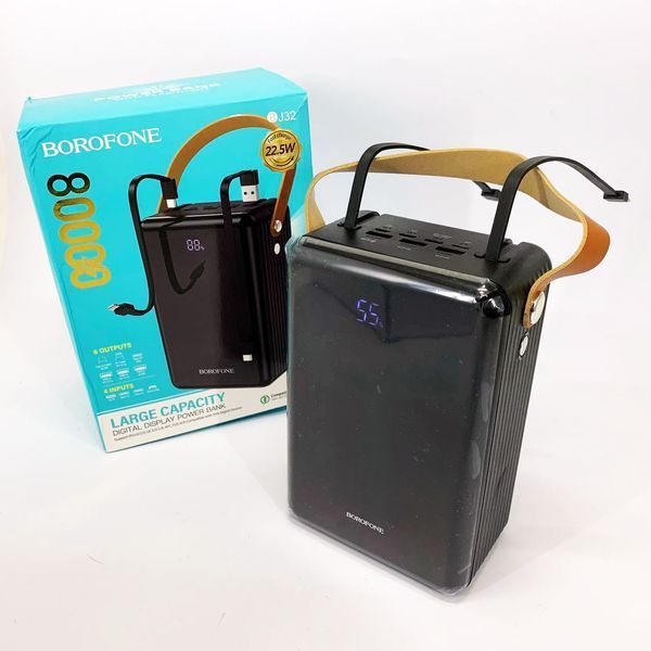 Внешний аккумулятор повербанк BOROFONE BJ32 power bank 80000mAh быстрая зарядка 22.5W 00017738 фото