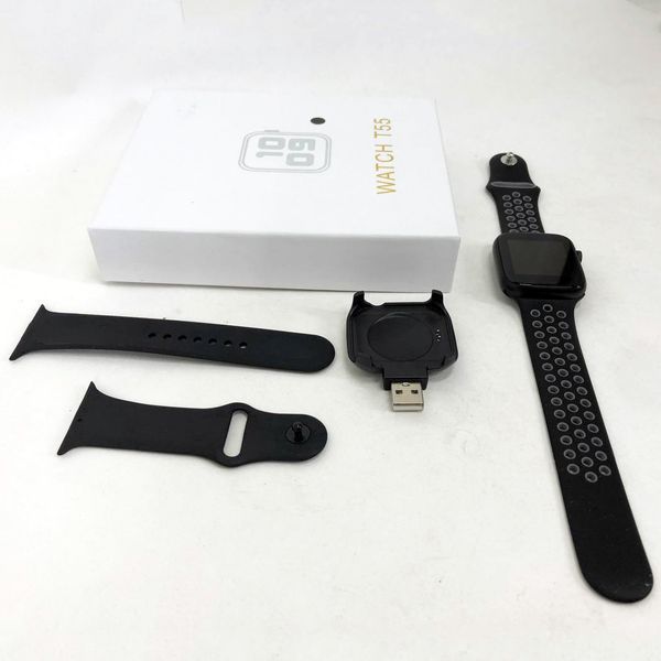 Умные смарт часы Smart Watch T55 с 2 ремешками, поддержка звонков, спортивные режимы, влагозащита ip 67 00022478 фото