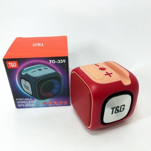 Портативная Bluetooth колонка TG359 7W с RGB подсветкой, Громкая блютуз колонка. Цвет: красный 00017255 фото