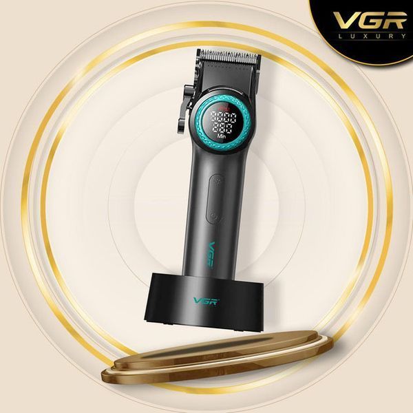 Профессиональная машинка для стрижки волос VGR V-001 с дисплеем 9000 об/мин и 10 насадками (1,5-24 мм) 00014481 фото