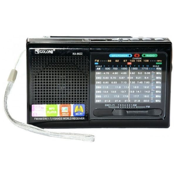 Портативна стовпчик радіо MP3 USB Golon RX-6622. Колір: чорний 00017701 фото