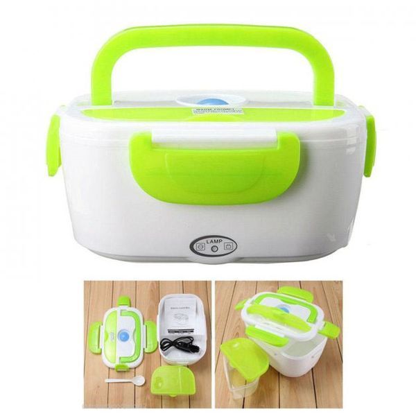 Ланч бокс электрический с подогревом Lunch Heater 220 V Pro, Термос для еды для детей. Цвет: зеленый 00018643 фото