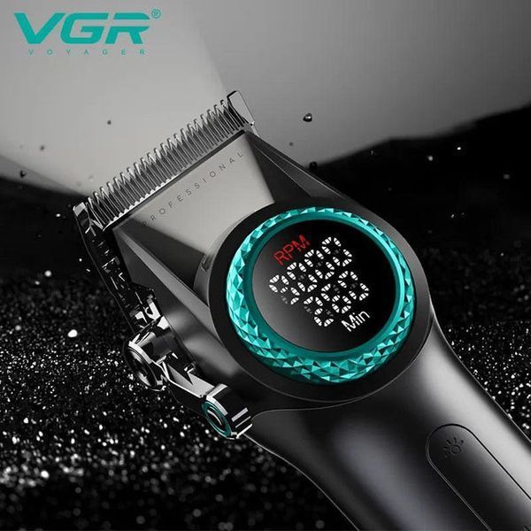 Профессиональная машинка для стрижки волос VGR V-001 с дисплеем 9000 об/мин и 10 насадками (1,5-24 мм) 00014481 фото