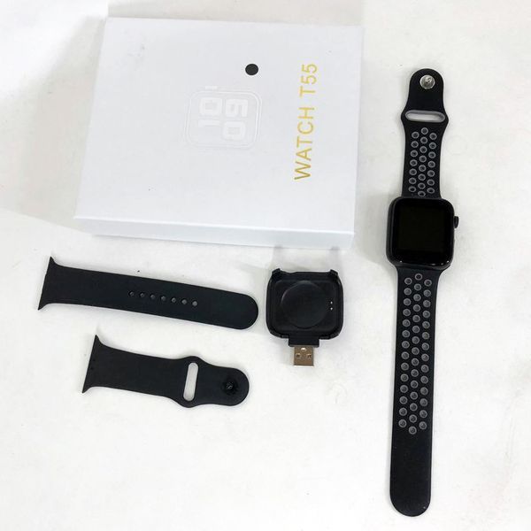 Умные смарт часы Smart Watch T55 с 2 ремешками, поддержка звонков, спортивные режимы, влагозащита ip 67 00022478 фото