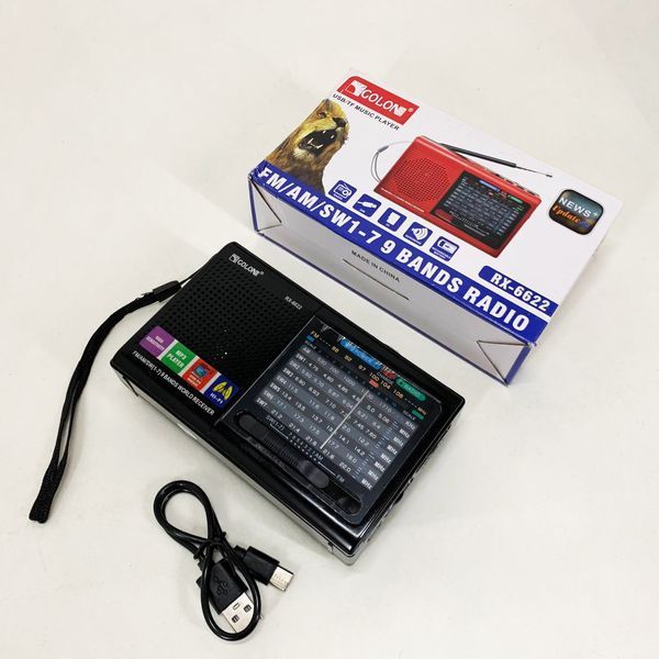Портативна стовпчик радіо MP3 USB Golon RX-6622. Колір: чорний 00017701 фото