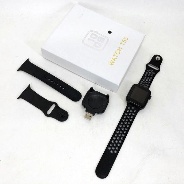 Умные смарт часы Smart Watch T55 с 2 ремешками, поддержка звонков, спортивные режимы, влагозащита ip 67 00022478 фото