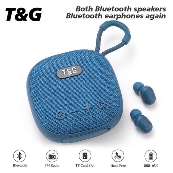 Колонка-Bluetooth із навушниками TG813. Колір: синій 00017753 фото