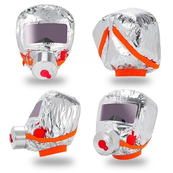 Маска противогаз из алюминиевой фольги, панорамный противогаз Fire mask защита головы от радиации 00014429 фото