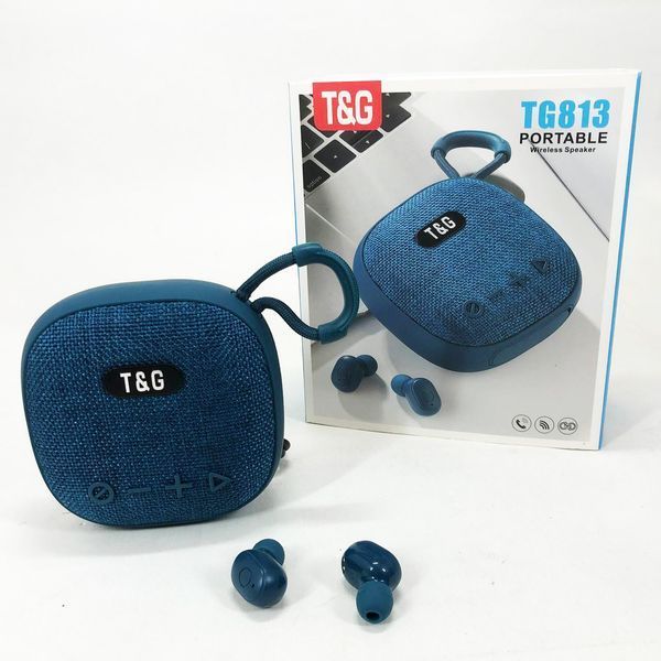 Колонка-Bluetooth із навушниками TG813. Колір: синій 00017753 фото