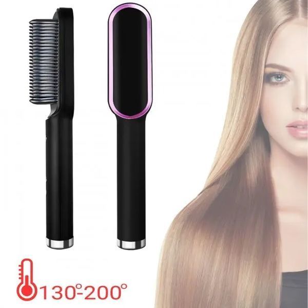 Електрична гребінець-випрямляч Hair Straightener HQT-909 щітка для укладання волосся 00021343 фото