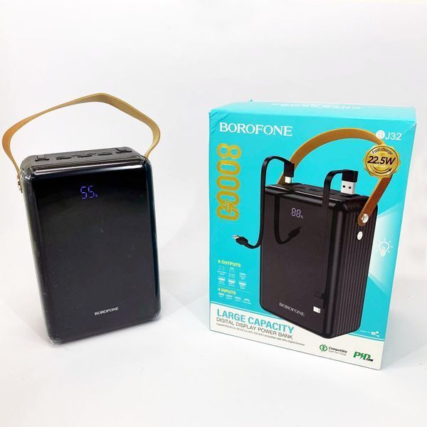 Внешний аккумулятор повербанк BOROFONE BJ32 power bank 80000mAh быстрая зарядка 22.5W 00017738 фото