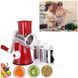 Овощерезка мультислайсер Tabletop Drum Grater Kitchen Master Терка для овощей и фруктов 3 насадки. Цвет: красный 00020135 фото 16