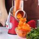 Овощерезка мультислайсер Tabletop Drum Grater Kitchen Master Терка для овощей и фруктов 3 насадки. Цвет: красный 00020135 фото 9