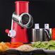 Овощерезка мультислайсер Tabletop Drum Grater Kitchen Master Терка для овощей и фруктов 3 насадки. Цвет: красный 00020135 фото 4