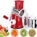 Овощерезка мультислайсер Tabletop Drum Grater Kitchen Master Терка для овощей и фруктов 3 насадки. Цвет: красный 00020135 фото 20