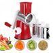 Овощерезка мультислайсер Tabletop Drum Grater Kitchen Master Терка для овощей и фруктов 3 насадки. Цвет: красный 00020135 фото 15