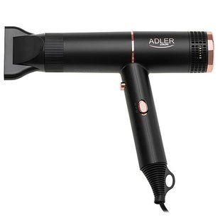 Фен Adler AD 2278 Black 1400Вт 2 швидкості 2 режими іонізація концентратор захист від перегріву 00015401 фото