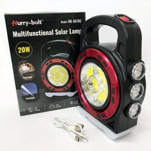 Переносний ліхтар прожектор 6678С-3LED+5COB із сонячною панеллю та функцією Power Bank, ручний прожектор 00022880 фото