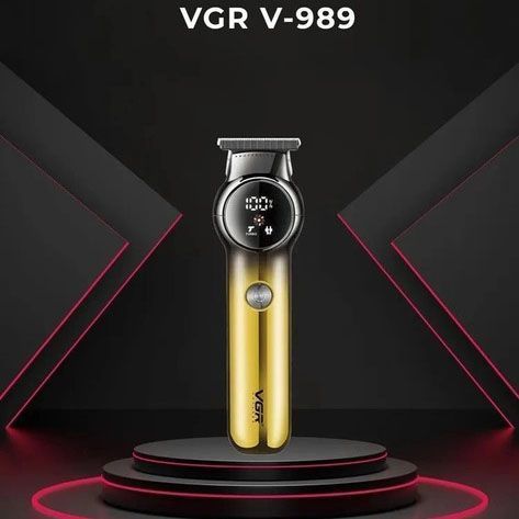 Триммер для бороды и усов VGR V-989. Машинка для стрижки, окантовки керамика+сталь. Цвет: золотой 00015482 фото