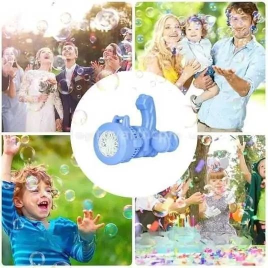 Детский пулемет генератор мыльных пузырей от батареек Bubble machine toy 00016016 фото