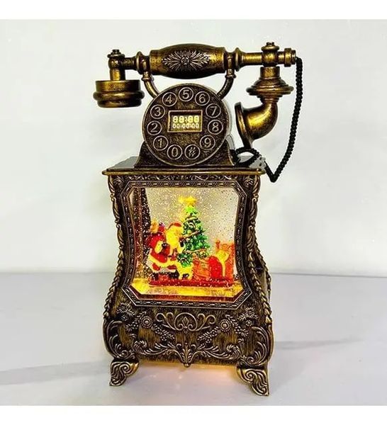Новогодний фонарь с Санта-Клаусом в форме старинного телефона 814 00024779 фото