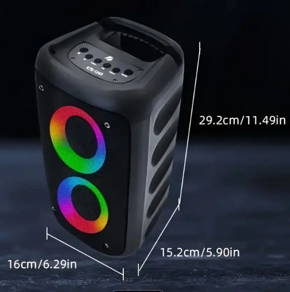 Портативна Bluetooth колонка KTS-1265 з LED-підсвічуванням, Bluetooth, FM-радіо SO-67 00017539 фото