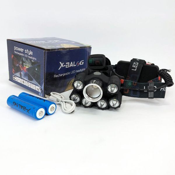 Яркий светодиодный налобный фонарь Bailong Police BL-T78 5 led белый, налобный фонарик с usb зарядкой 00022908 фото