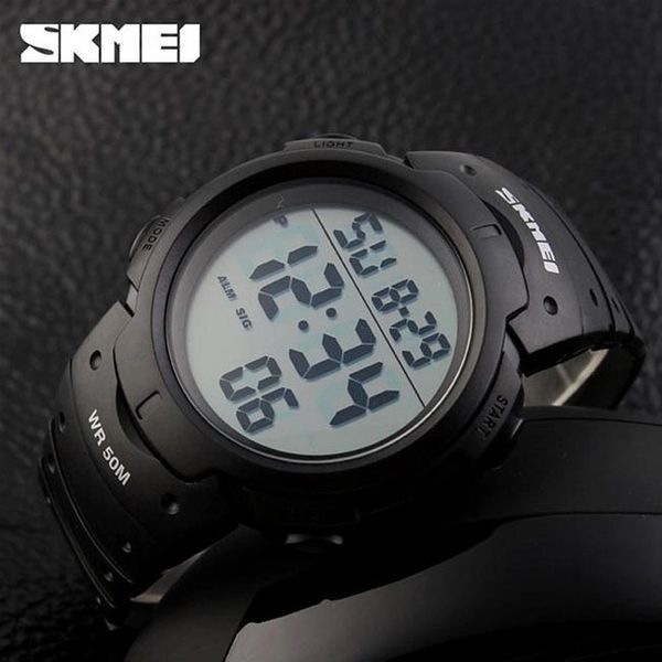 Часы наручные мужские SKMEI 1068BK, водонепроницаемые мужские часы, тактические часы. Цвет: черный 00022025 фото